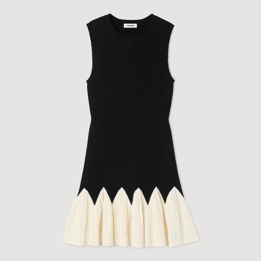 Sandro Two-tone mini knit dress - Picture 5 of 13